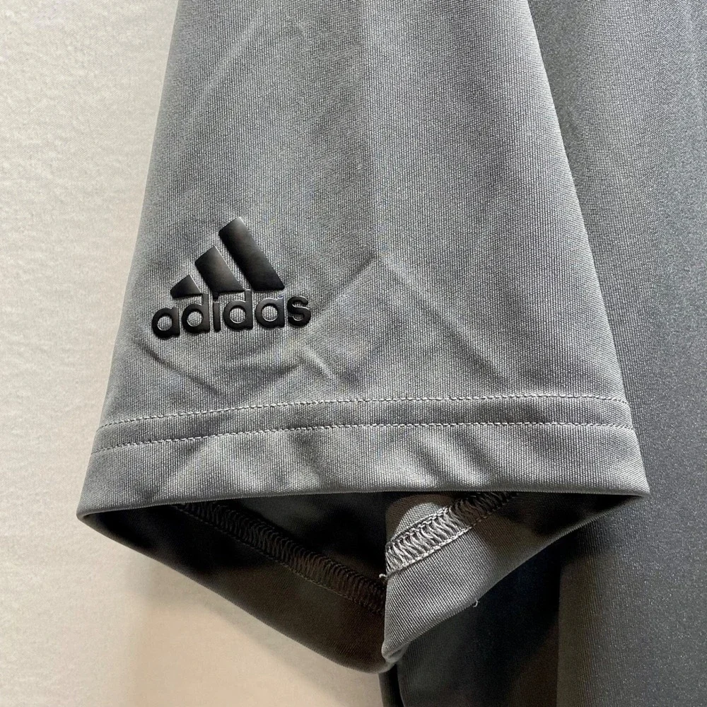 Adidas Polo Shirt Men's XL‎ Gray Short Sleeve Logo Performance Golf Top GUC